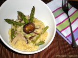Risotto de espárragos verdes y setas